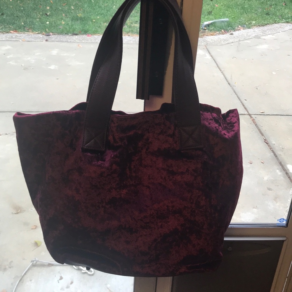 NWT Neiman Marcus Wine velveteen purse